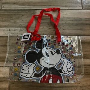 Disney Mickey Mouse Clear Tote Bag with Red Handles